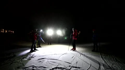 Nordic ice skating Stock Footage 147357676