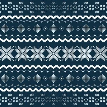 Nordic knitted seamless pattern. Stock Illustration