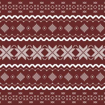 Nordic knitted seamless pattern. Stock Illustration