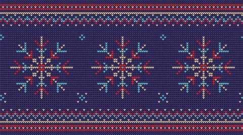 Nordic knitted sweater seamless pattern Illustrazione stock