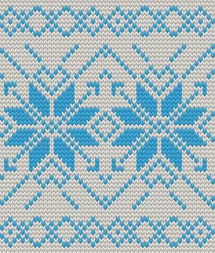 Nordic Knitted texture blue on white Seamless Pattern. EPS 10 vector Stock Illustration