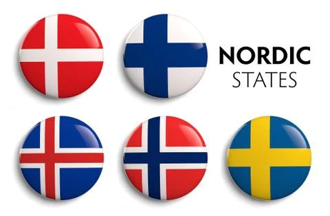 Nordic Scandinavian flags Stock Illustration