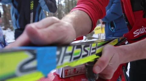 Nordic Ski Tuning Stock Footage 42395321