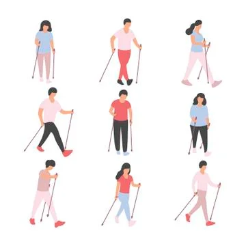 Nordic walking Stock Illustration