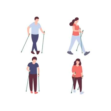 Nordic walking Stock Illustration