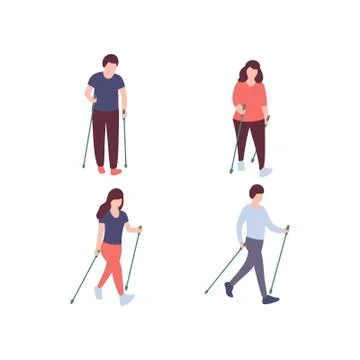 Nordic walking Stock Illustration
