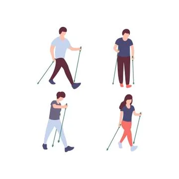 Nordic walking Stock Illustration