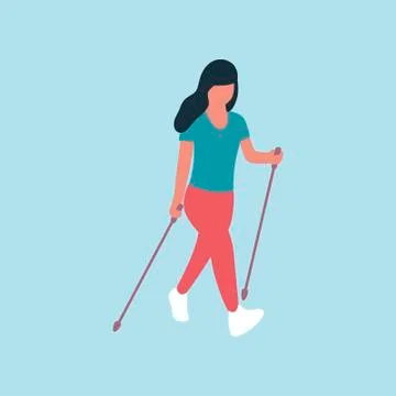 Nordic walking Stock Illustration
