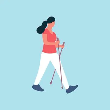 Nordic walking Stock Illustration