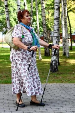 Nordic walking Stock Photos