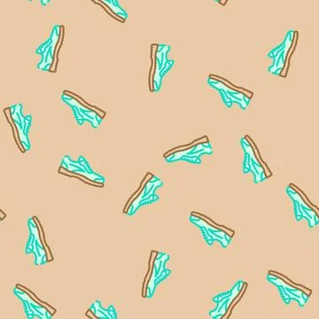 Nordic walking shoes vector seamless pattern Stock Illustration