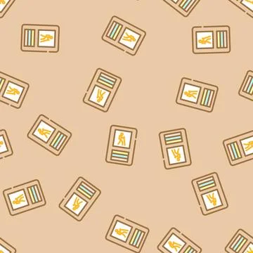 Nordic walking trail vector seamless pattern イラスト素材