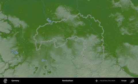 Nordsachsen outlined, Germany. Physical イラスト素材