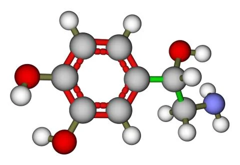 Norepinephrine molecular structure Stock Illustration