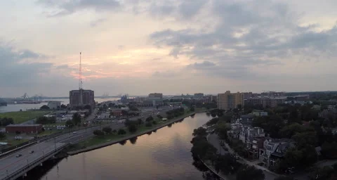 Norfolk Fly Over Vídeo Stock 55693542