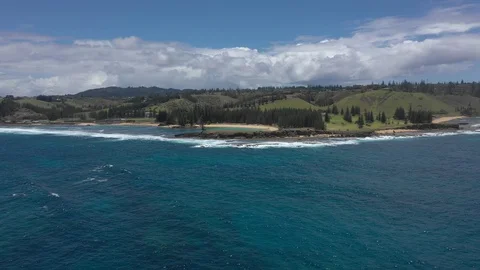 Norfolk Island Drone Coast Aerial Stock Footage 101489328