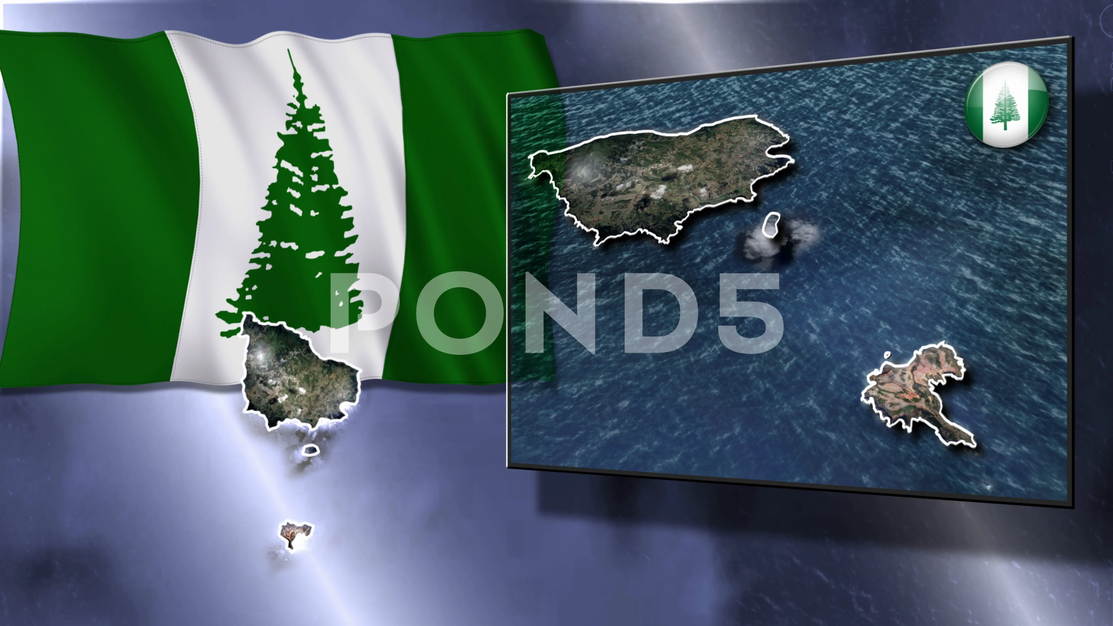 Norfolk Island Flag And Map Animation Stock Video Pond5