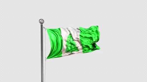 Norfolk Island Flag  Animation Loop Include Alpha 3D Rendering Stock-Footage 312084513