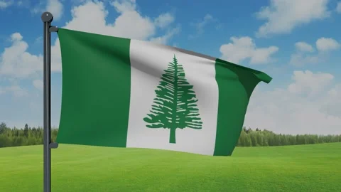 Norfolk Island Flag Stock Footage 153254952