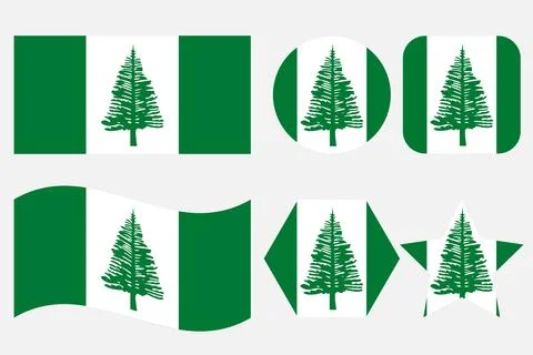 Norfolk Island flag simple illustration for independence day or election Stock Illustration