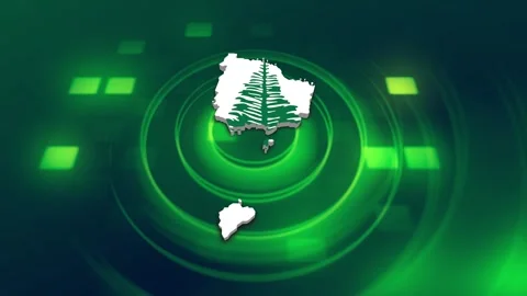 Norfolk Island Map and Flag Background Stock Footage 344279147