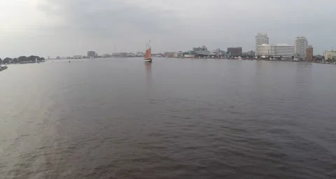 Norfolk Waterside and Ship Stock Footage 55693385