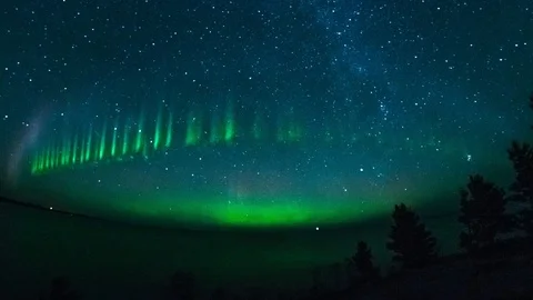 Norhtern lights with pillars Stock-Footage 100138441