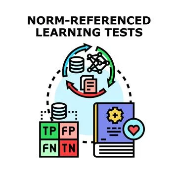 Norm referenced learning tests evaluating progress education concept Stock Illustration