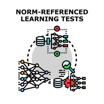 Norm referenced learning tests vector icon concept Stock Illustration