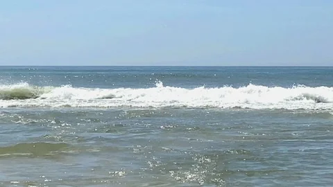 Normal Atlantic Ocean waves on the beach... | Stock Video | Pond5