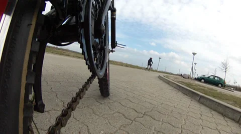 Normal Bike ride from the back Stock Footage 36493911