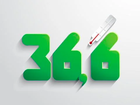 Normal body temperature symbol in colour Stock Illustration