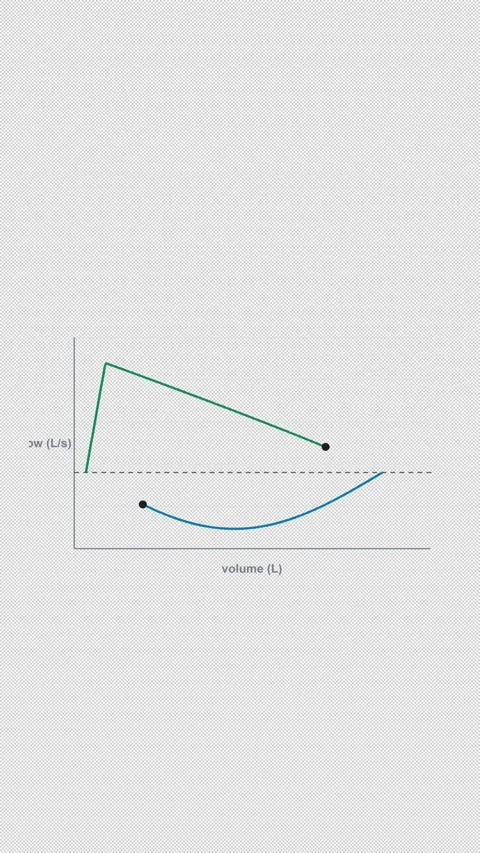 Normal Clean No Text Spirometry Flow Volume Loop Alpha 4K Vertical 9x16 Light 스톡 동영상 339493517