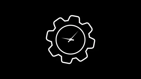 Normal clock. Glowing wheel with clock arrow rotating animation. Stock-Footage 333888067
