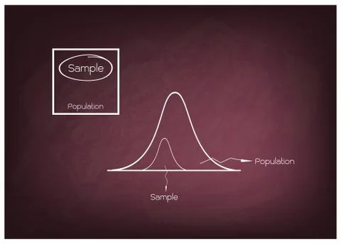 Normal Distribution Curve with Research Process Sampling 스톡 일러스트