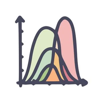 Normal distribution graph color vector doodle simple icon Ilustración de archivo