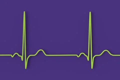 A normal electrocardiogram, 3D illustration displaying the electrical activ.. Stock Illustration