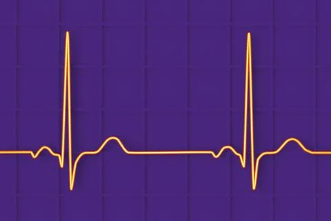 A normal electrocardiogram ECG, 3D illustration displaying the electrical act イラスト素材