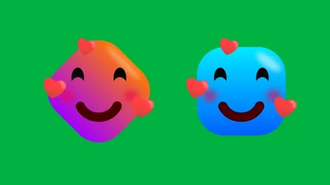 Normal facial expression to fall in love expression emoji in different shap.. Stock Footage 284149361