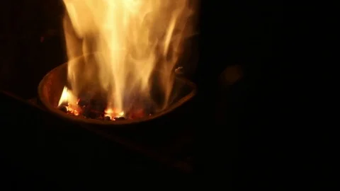 Normal fire in a stove burning pellets 스톡 동영상 82928084