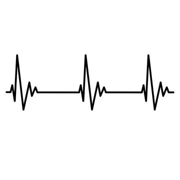 Normal heart rate linear illustration on white background Stockillustratie