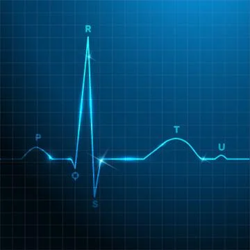 Normal heart rhythm blue background design Stock Illustration