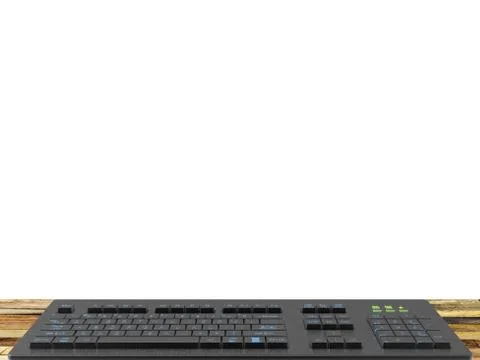 Normal keyboard in front of the scence isolated with white Stock Photos
