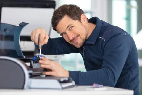 Normal maintenance repairs of printer Foto stock