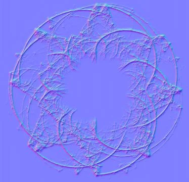 Normal map of abstract flower pattern, texture for use in 3D programs Stock Illustration