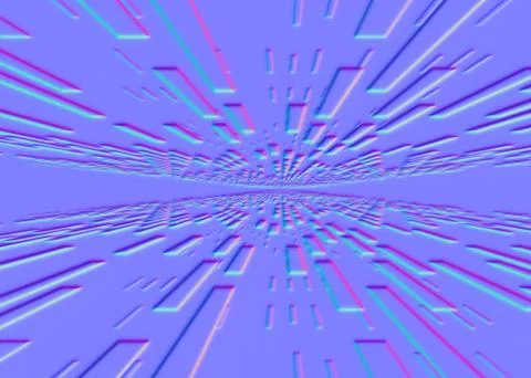 Normal map of abstract lines and stripes. Retro futuristic background. Abstra Stock Illustration