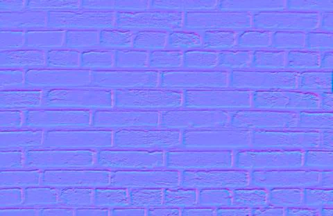 Normal map of brick wall, texture for use in 3D programs Stock Illustration