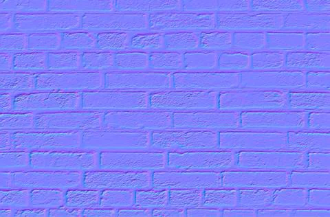 Normal map of brick wall, texture for use in 3D programs, 3d render Stock Illustration