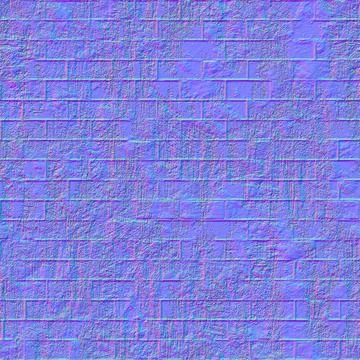 Normal map bricks texture, normal mapping Stock Illustration