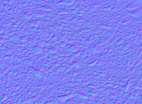 Normal map of old rough loose concrete surface, texture for use in 3D program Illustrazione stock